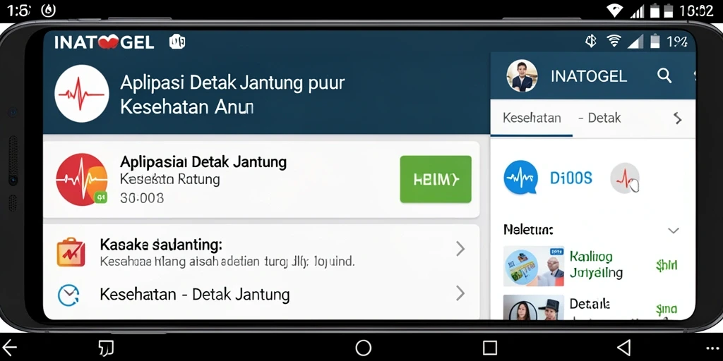 Antarmuka INATOGEL menampilkan pengukuran detak jantung dengan jelas.